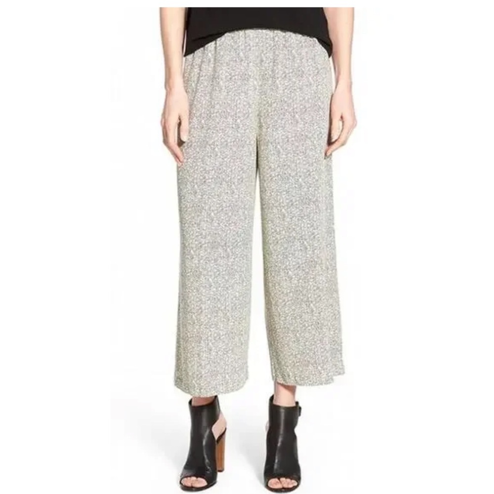 Eileen Fisher Broken Chevron Wide Leg Cropped Pant